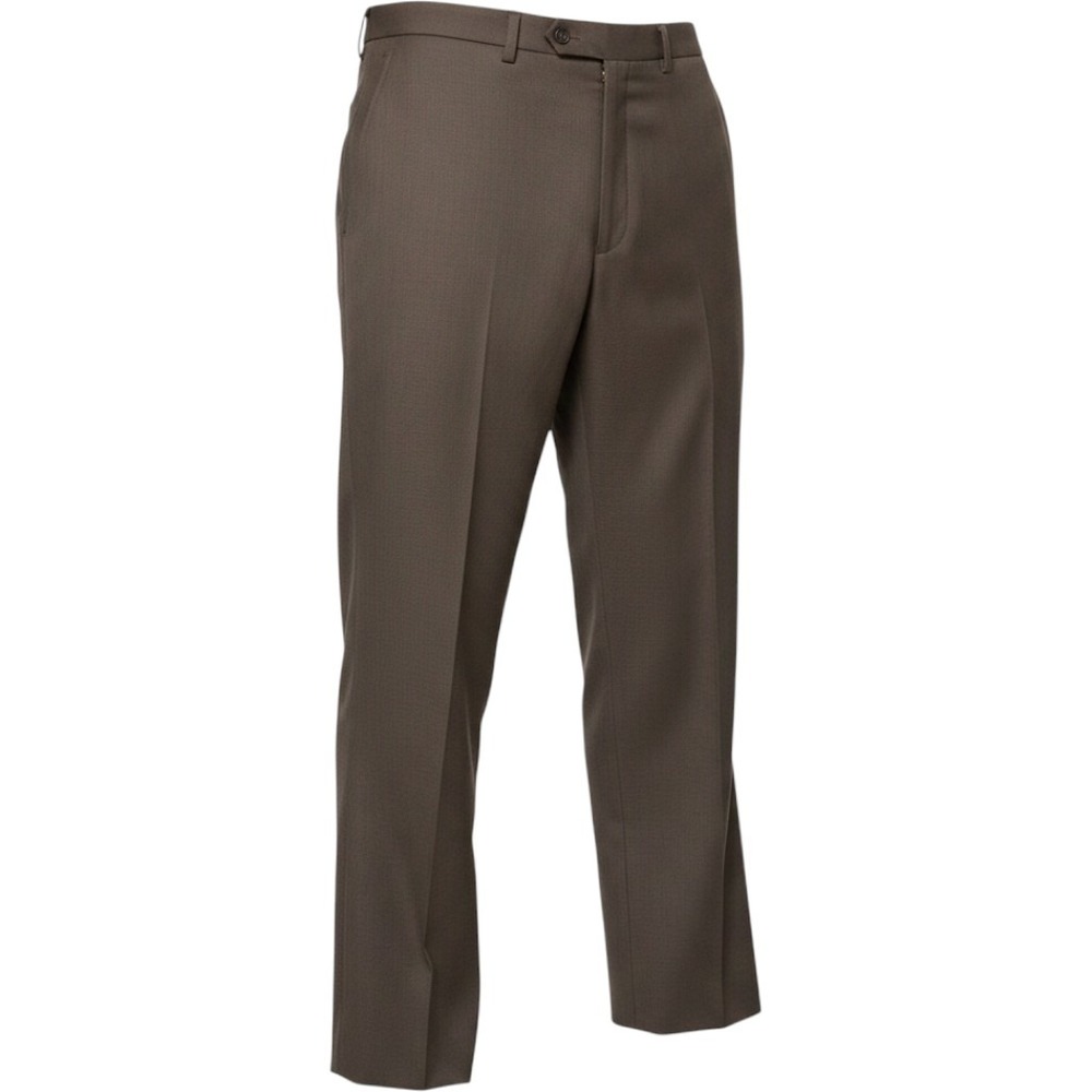 Haggar Dress Pants Men 36x29 Brown Flat Front Workwear Office Trousers Church